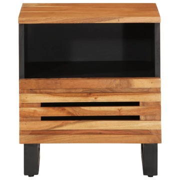 Noptiere, 2 buc., 40x33x46 cm, lemn masiv de acacia - Img 4
