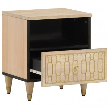 Noptiere, 2 buc., 40x33x46 cm, lemn masiv de acacia - Img 2