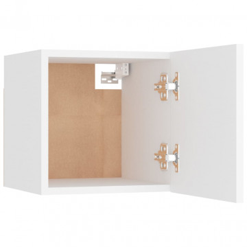 Noptiere, 2 buc., alb, 30,5x30x30 cm, lemn prelucrat - Img 6