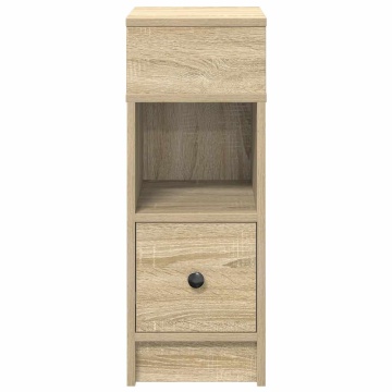 Noptiere, 2 buc., cu sertar, Stejar Sonoma, 25x31x66 cm - Img 4