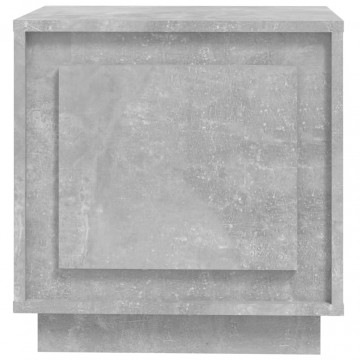 Noptiere, 2 buc., gri beton, 44x35x45 cm, lemn prelucrat - Img 6