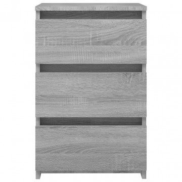 Noptiere, 2 buc., gri sonoma, 40x35x62,5 cm, lemn prelucrat - Img 4