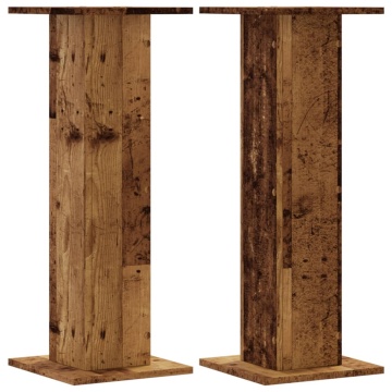 Noptiere, 2 buc., lemn vechi, 30x30x80 cm, lemn prelucrat - Img 2