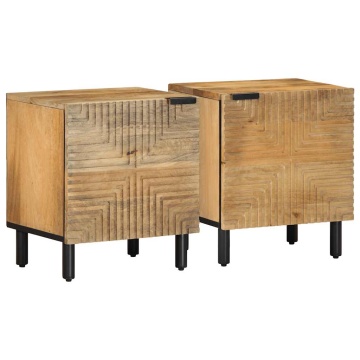 Noptiere 2 buc Maro 40x33x46 cm Lemn masiv Mango - Img 1