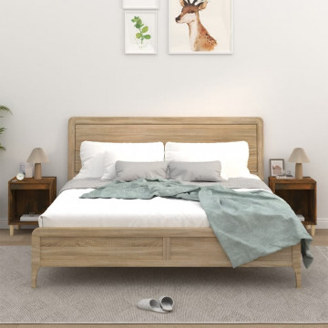 Noptiere, 2 buc., stejar fumuriu, 40x35x50 cm - Img 1
