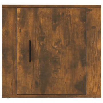 Noptiere, 2 buc., stejar fumuriu, 50x39x47 cm - Img 5