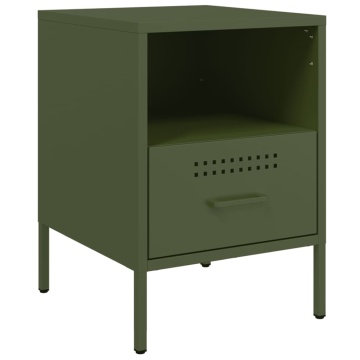 Noptiere 2 buc. verde măslină 36x39x50,5cm oțel laminat la rece - Img 8