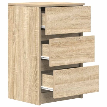 Noptiere cu 3 sertare 2 buc Stejar Sonoma 39x35x65 cm - Img 5