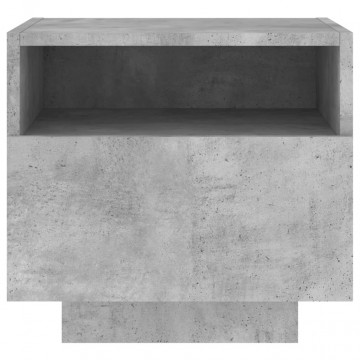 Noptiere cu lumini LED, 2 buc., gri beton, 40x39x37 cm - Img 7