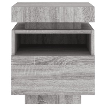 Noptiere cu lumini LED, 2 buc., sonoma gri, 40x39x48,5 cm - Img 7