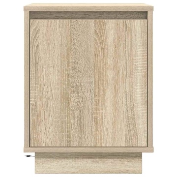 Noptiere cu lumini LED 2 buc Stejar Sonoma 38x34x50 cm - Img 7