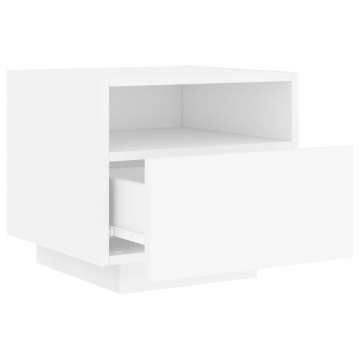 Noptiere cu lumini LED, alb, 40x39x37 cm - Img 5