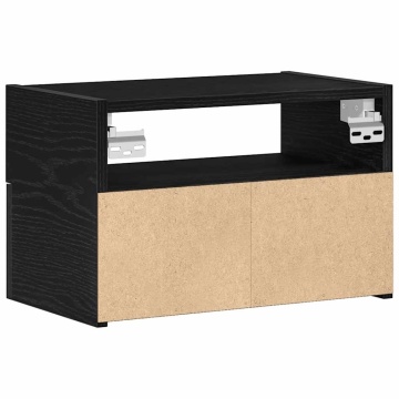 Noptiere de perete, 2 buc., negru, 45x26x28,5 cm - Img 6