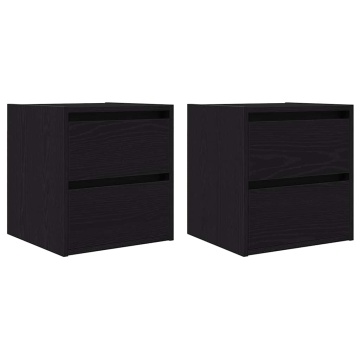 Noptiere de perete 2 buc Stejar negru 38x34x40 cm - Img 2