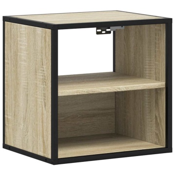 Noptiere de perete, 2 buc., stejar sonoma, 40x31x39,5 cm - Img 5