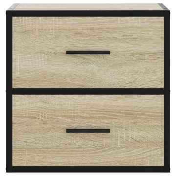 Noptiere de perete, 2 buc., stejar sonoma, 40x31x39,5 cm - Img 8