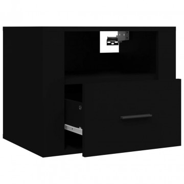 Noptiere de perete, negru, 50x36x40 cm - Img 4
