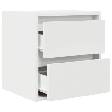 Noptiere montate pe perete 2 buc Alb 38x34x40 cm - Img 5