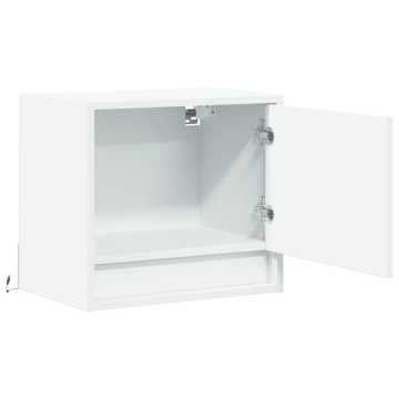 Noptiere montate pe perete cu lumini LED, 2 buc., alb - Img 6