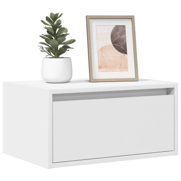 Noptiere montate pe perete cu lumini LED, 2 buc., alb - Img 1