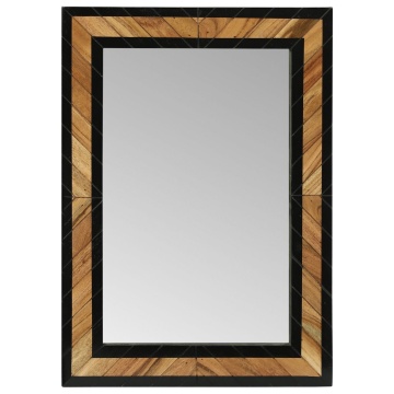 Oglindă 70x2x70 cm din lemn masiv de acacia - Img 4