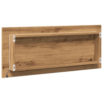 Oglindă baie LED stejar artizanal, 100x8,5x37 cm lemn prelucrat - Img 7
