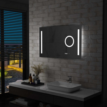 Oglindă cu LED de perete de baie, cu senzor tactil, 100x60 cm - Img 1