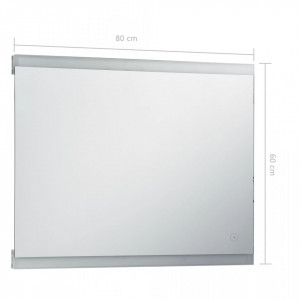 Oglindă cu LED de perete de baie cu senzor tactil, 80 x 60 cm - Img 6
