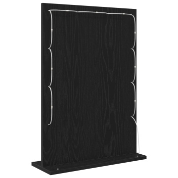 Oglindă cu LED-uri Negru Stejar 70x50x18 cm - Img 4