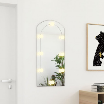 Oglindă cu lumini LED, arcadă, 90x45 cm, sticlă - Img 3