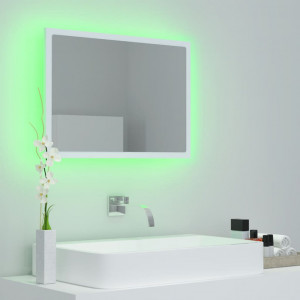 Oglindă de baie cu LED, alb, 60x8,5x37 cm, PAL - Img 4
