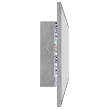 Oglindă de baie cu LED, gri beton, 100x8,5x37 cm, acril - Img 7