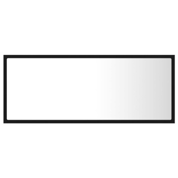 Oglindă de baie cu LED, negru, 100x8,5x37 cm, acril - Img 6