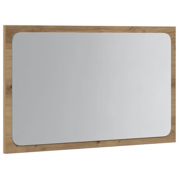 Oglindă de baie cu lumină LED, stejar artizanal, 60x8,5x38 cm - Img 8