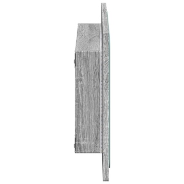 Oglindă de baie LED, gri sonoma, 60x8,5x38 cm lemn prelucrat - Img 6