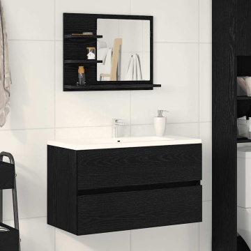 Oglindă de baie Stejar negru 60x10,5x45 cm lemn prelucrat - Img 1