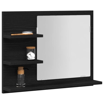 Oglindă de baie Stejar negru 60x10,5x45 cm lemn prelucrat - Img 4
