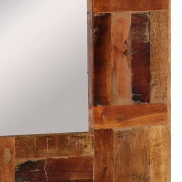 Oglindă de perete, 50x80 cm, lemn masiv reciclat - Img 6