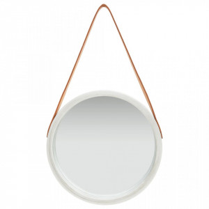 Oglindă de perete cu o curea, 40 cm, argintiu - Img 2
