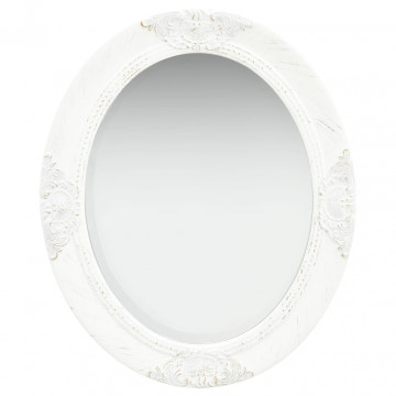 Oglindă de perete în stil baroc, alb, 50 x 60 cm - Img 1
