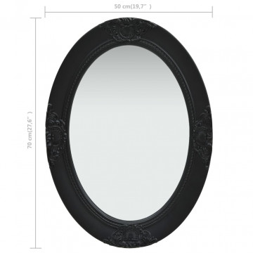 Oglindă de perete în stil baroc, negru, 50 x 70 cm - Img 5