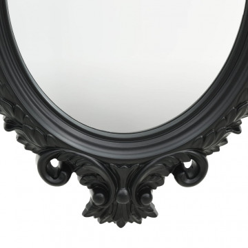 Oglindă de perete în stil Castle, negru, 56 x 76 cm - Img 3