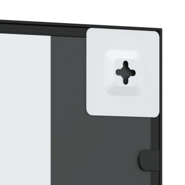Oglindă de perete, negru, 30x100 cm, dreptunghiulară, fier - Img 5