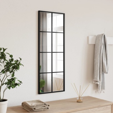 Oglindă de perete, negru, 30x80 cm, dreptunghiulară, fier - Img 1