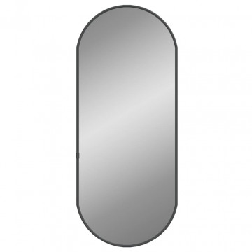 Oglindă de perete, negru, 60x25 cm, ovală - Img 2