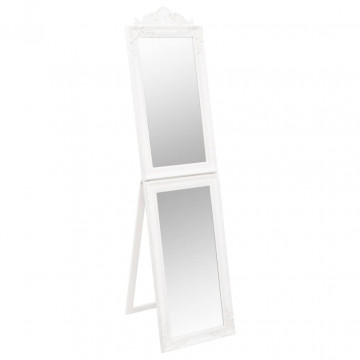 Oglindă de sine stătătoare, alb, 50x200 cm - Img 2
