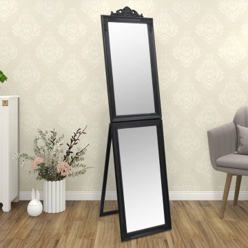 Oglindă de sine stătătoare, negru, 40x160 cm - Img 1