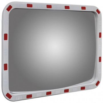 Oglindă de trafic convexă dreptunghiulară, 60 x 80 cm, cu reflectoare - Img 3