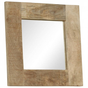 Oglindă, lemn masiv de mango, 50 x 50 cm - Img 8