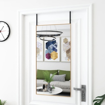 Oglindă pentru ușă, auriu, 50x100 cm, sticlă și aluminiu - Img 1